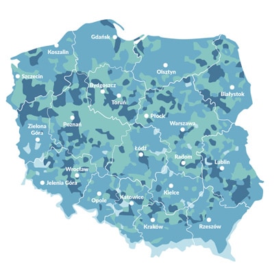 Mapa twardości wody w Polsce